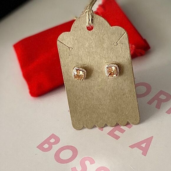 The Champagne Square Earrings 18K Rose Gold - Picture 9 of 9
